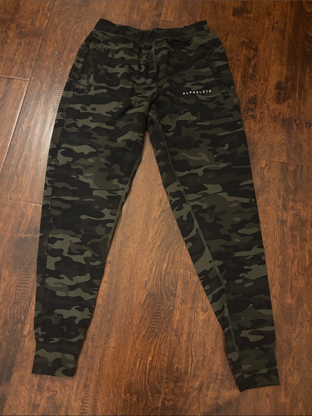 Alphalete Camo Olive Green & Black Joggers